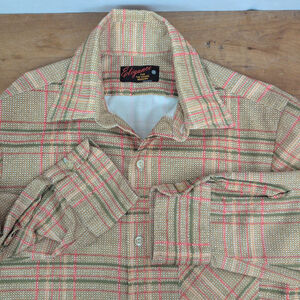 Men's Vintage Button Up Collared "Disco" Print Shirt Medium